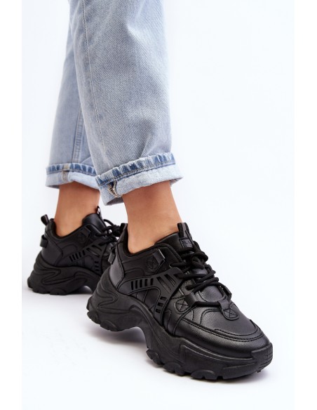 Women's Chunky Sports Sneakers Black Toderus