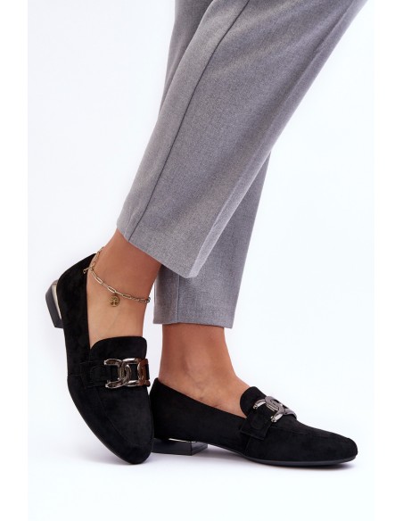 Women's Moccasins with Embellishment Black Camilena