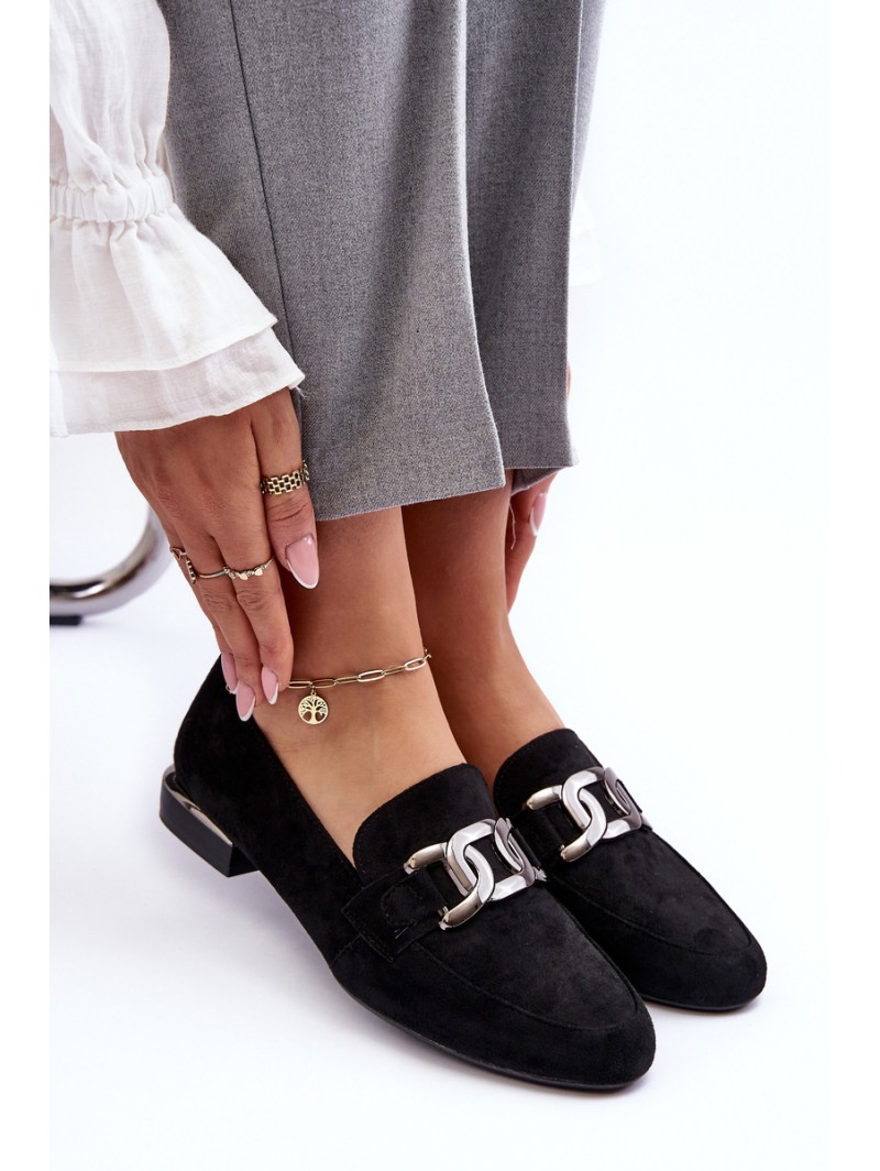 Women's Moccasins with Embellishment Black Camilena