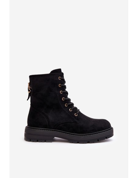 Women's Zip Up Ankle Boots Black Ninsuni
