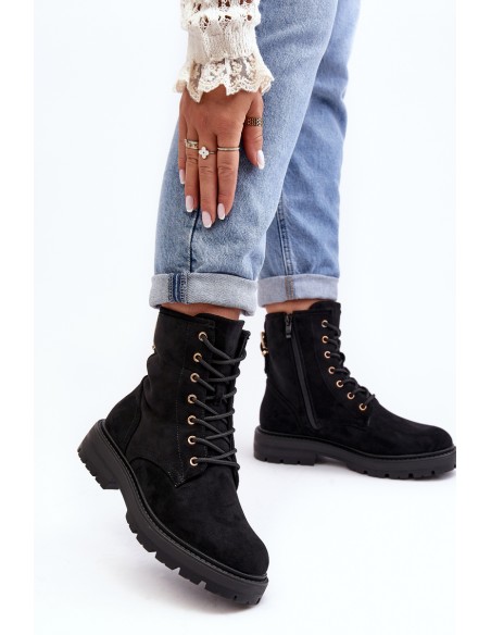 Women's Zip Up Ankle Boots Black Ninsuni