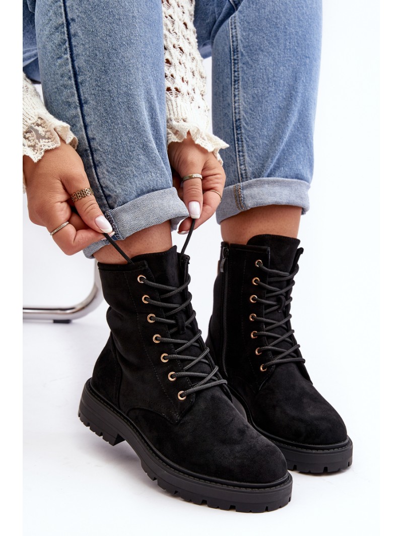 Women's Zip Up Ankle Boots Black Ninsuni