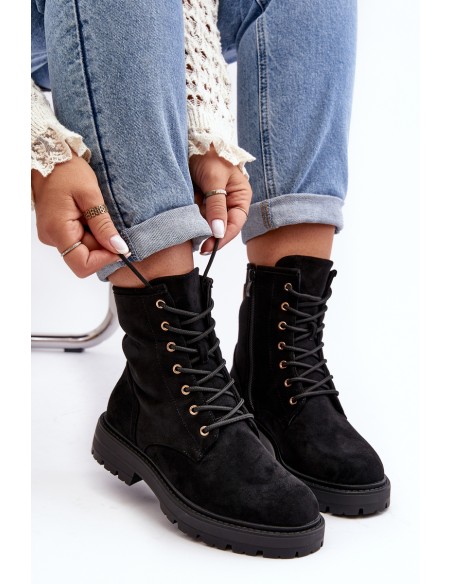 Women's Zip Up Ankle Boots Black Ninsuni