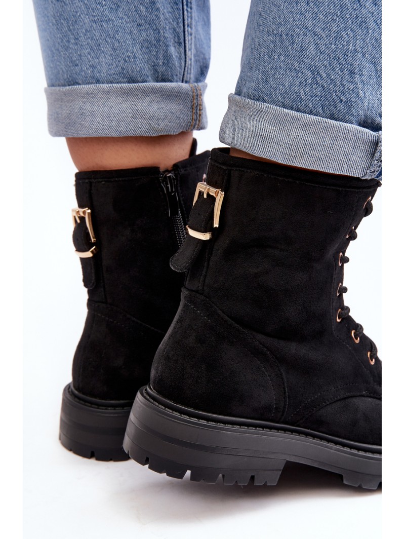 Women's Zip Up Ankle Boots Black Ninsuni