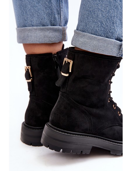 Women's Zip Up Ankle Boots Black Ninsuni