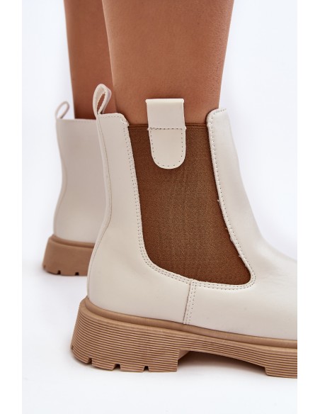 Women's ankle boots with zipper White Ramhel