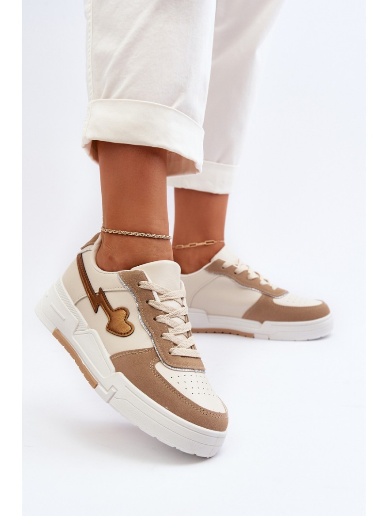 Women's platform sneakers in beige Zeparine
