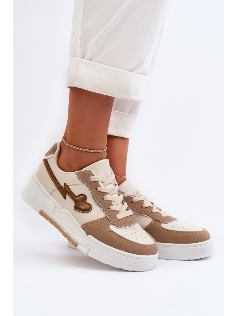 Women's platform sneakers in beige Zeparine