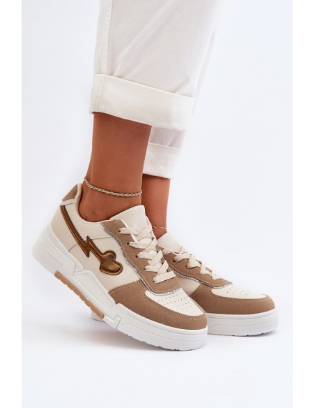 Women's platform sneakers in beige Zeparine