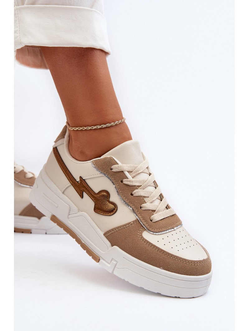 Women's platform sneakers in beige Zeparine