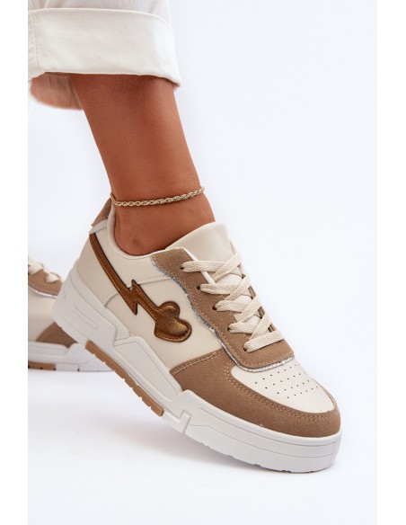 Women's platform sneakers in beige Zeparine