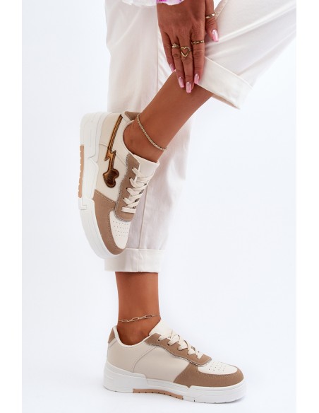 Women's platform sneakers in beige Zeparine