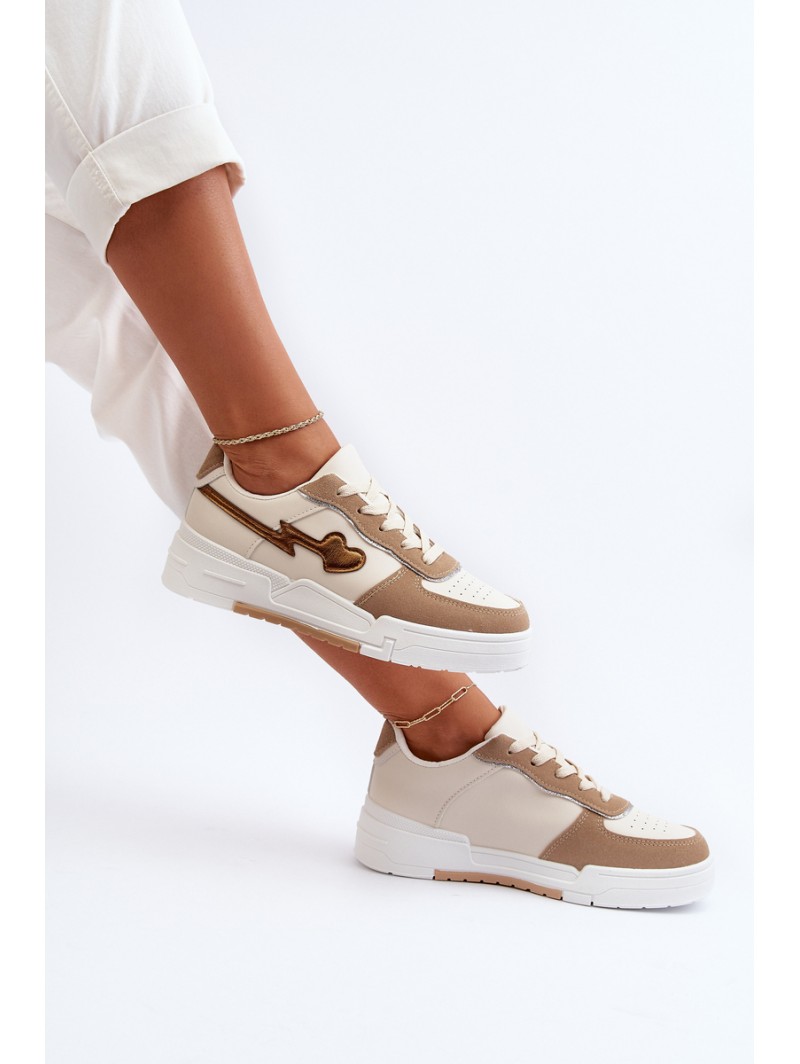 Women's platform sneakers in beige Zeparine