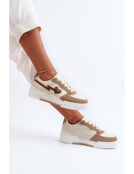 Women's platform sneakers in beige Zeparine