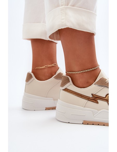 Women's platform sneakers in beige Zeparine