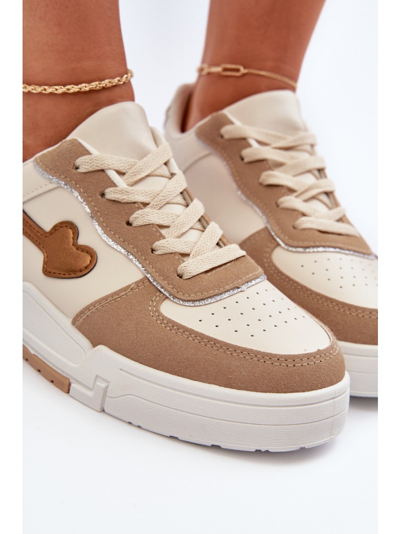 Women's platform sneakers in beige Zeparine