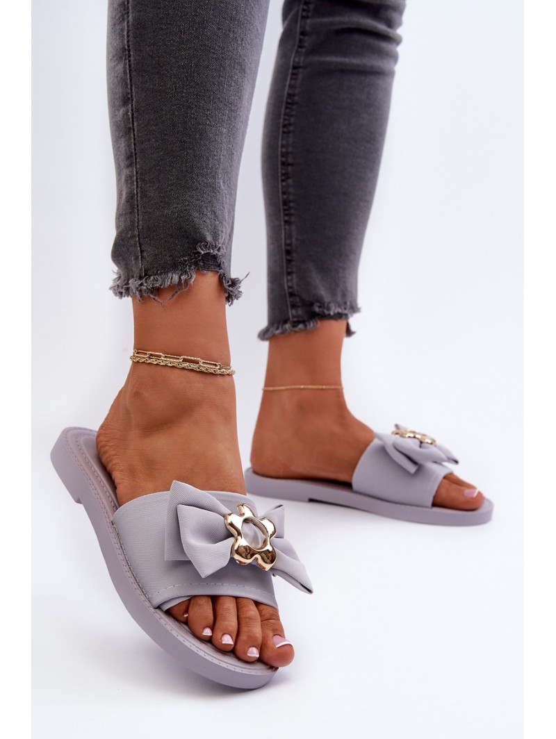 Women's Slippers with Bow Lavender Arsicada