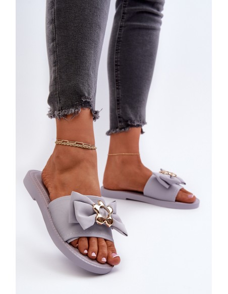 Women's Slippers with Bow Lavender Arsicada