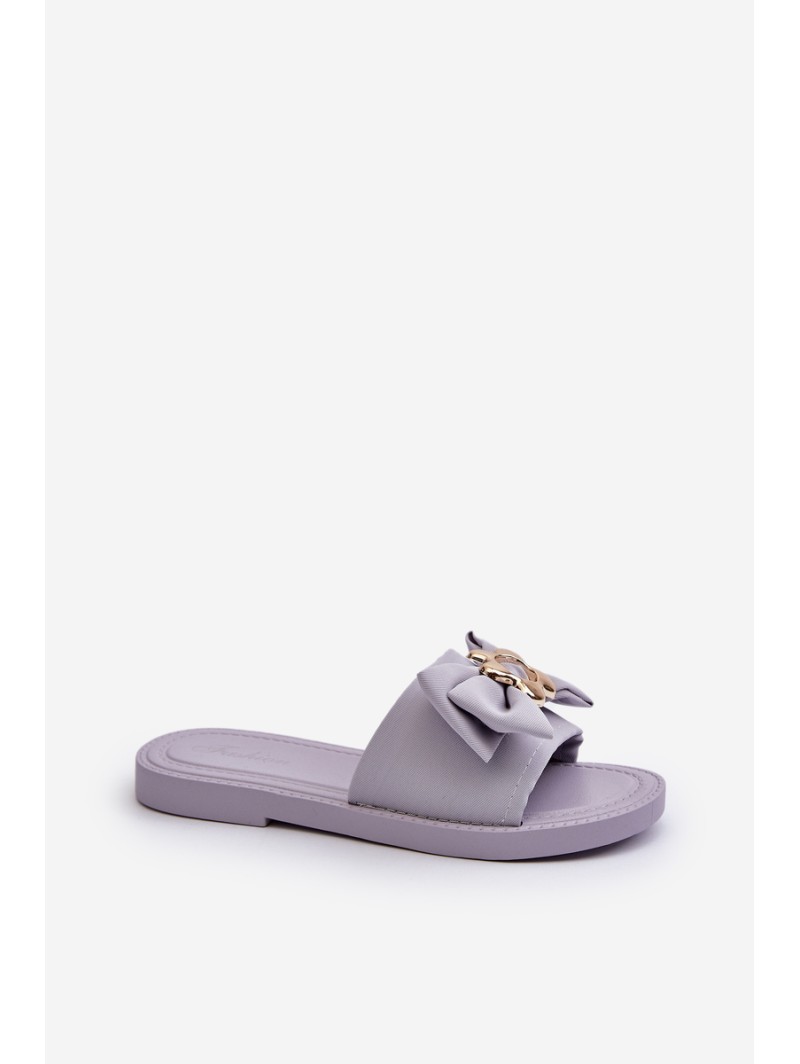 Women's Slippers with Bow Lavender Arsicada