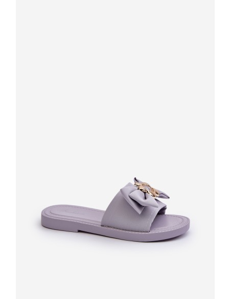 Women's Slippers with Bow Lavender Arsicada