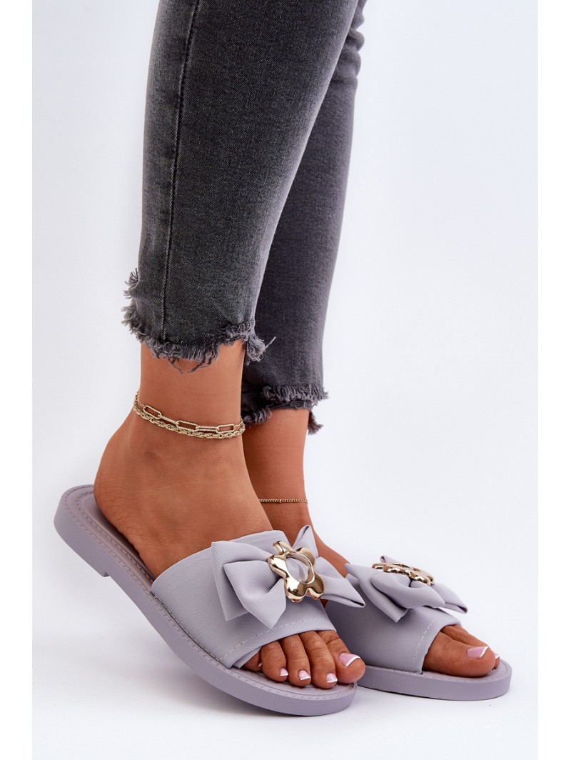 Women's Slippers with Bow Lavender Arsicada