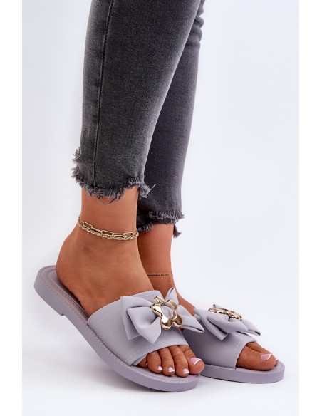 Women's Slippers with Bow Lavender Arsicada