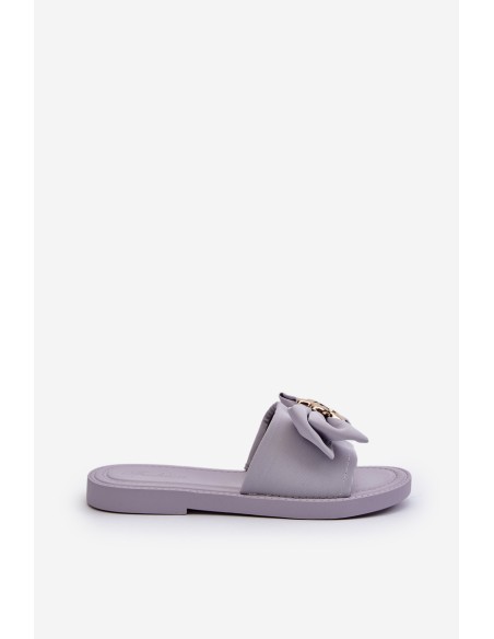 Women's Slippers with Bow Lavender Arsicada