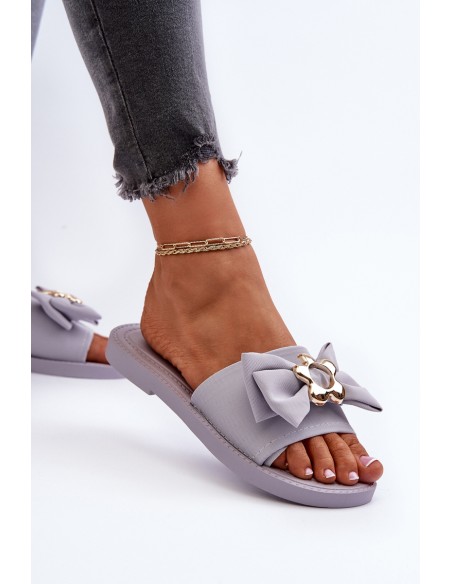 Women's Slippers with Bow Lavender Arsicada