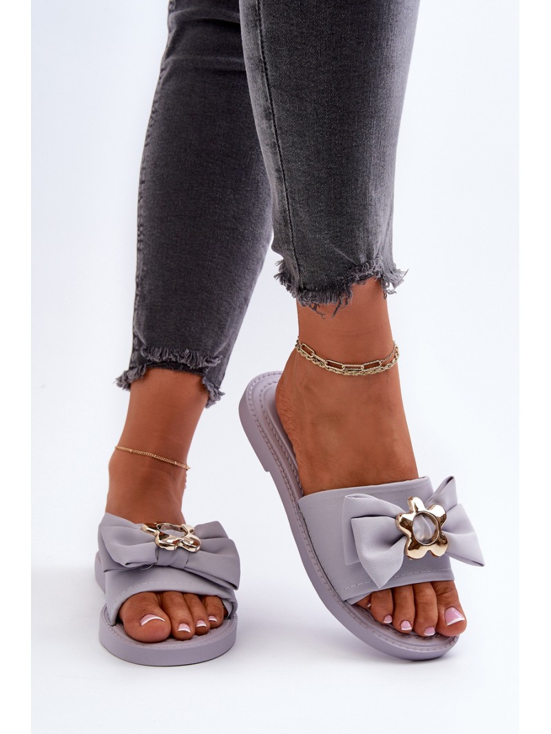 Women's Slippers with Bow Lavender Arsicada