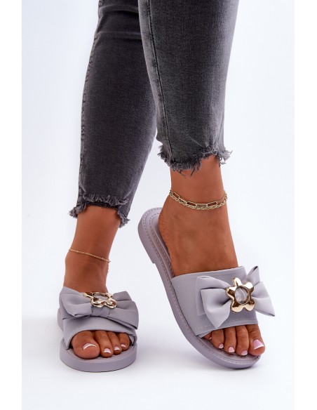 Women's Slippers with Bow Lavender Arsicada