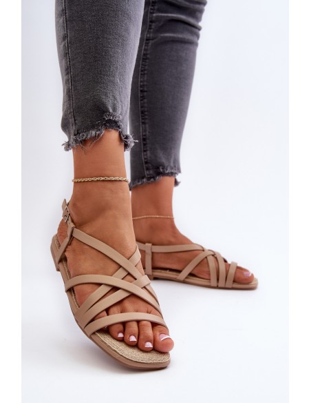 Flat Women's Sandals Big Star NN274012 Beige