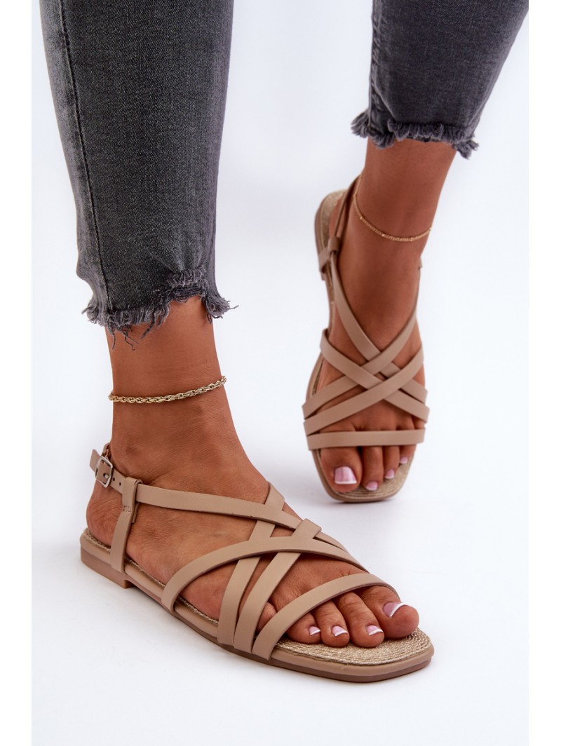 Flat Women's Sandals Big Star NN274012 Beige