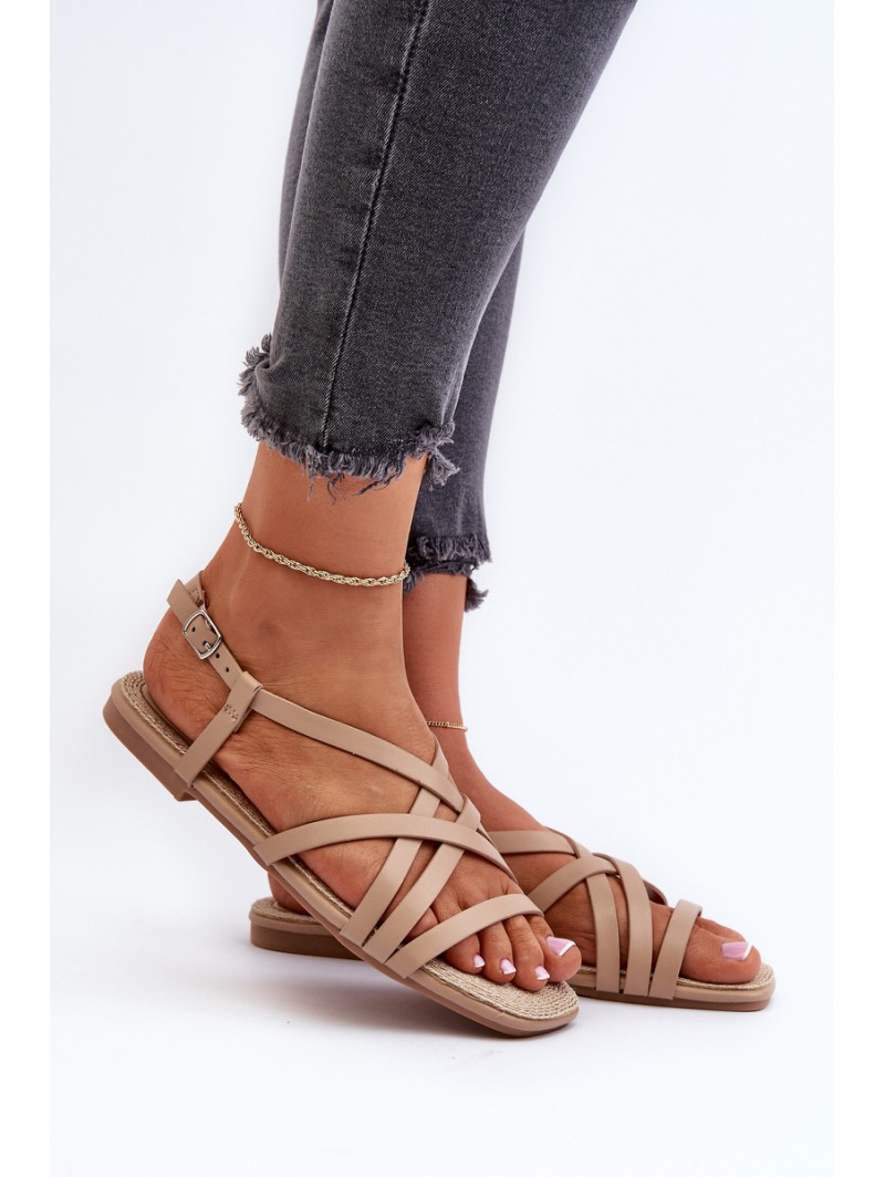 Flat Women's Sandals Big Star NN274012 Beige