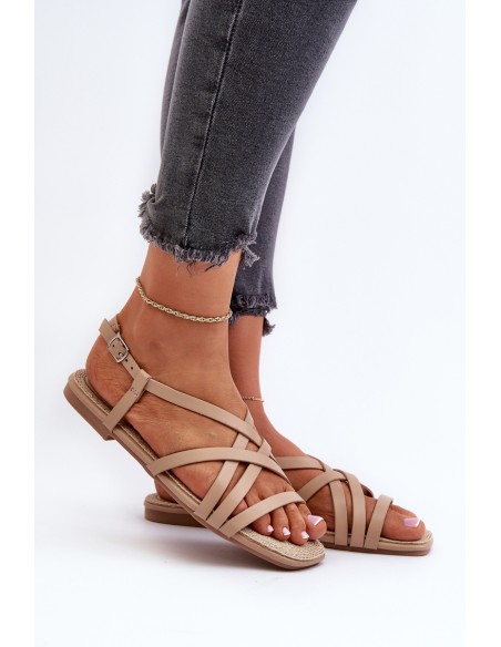 Flat Women's Sandals Big Star NN274012 Beige