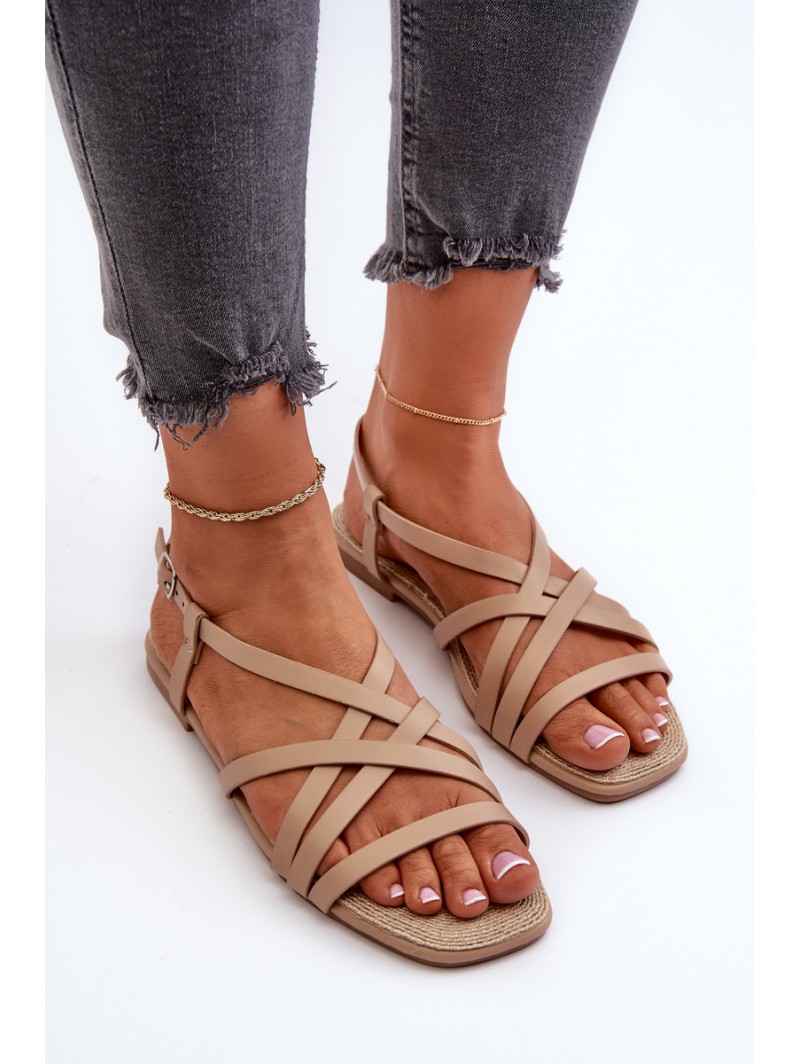 Flat Women's Sandals Big Star NN274012 Beige