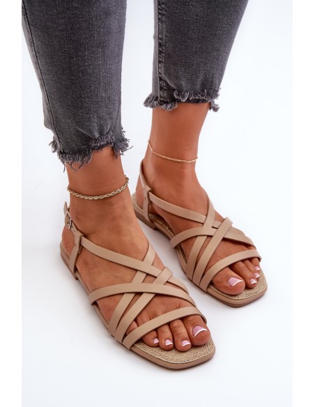 Flat Women's Sandals Big Star NN274012 Beige