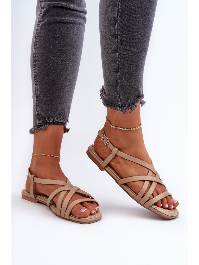 Flat Women's Sandals Big Star NN274012 Beige
