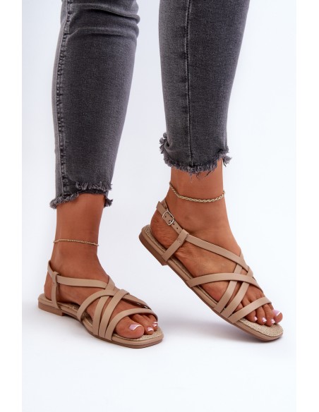 Flat Women's Sandals Big Star NN274012 Beige