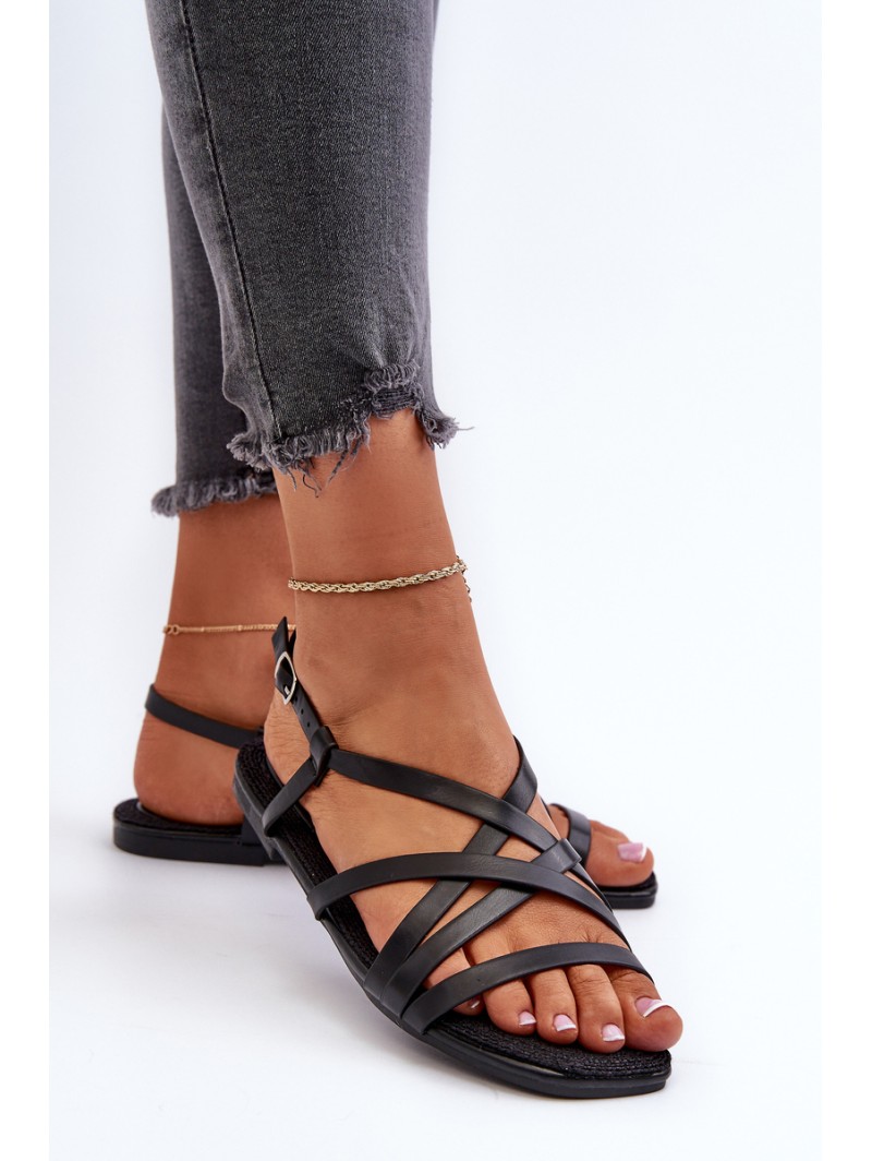 Flat Women's Sandals Big Star NN274011 Black