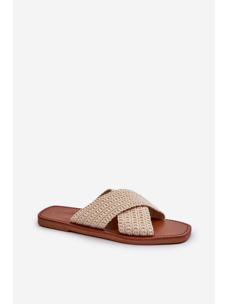 Women's Flat Sandals Big Star NN274078 Beige