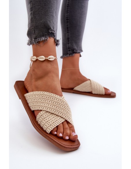 Women's Flat Sandals Big Star NN274078 Beige