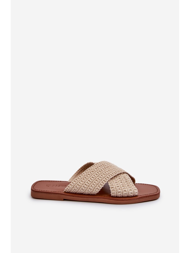 Women's Flat Sandals Big Star NN274078 Beige