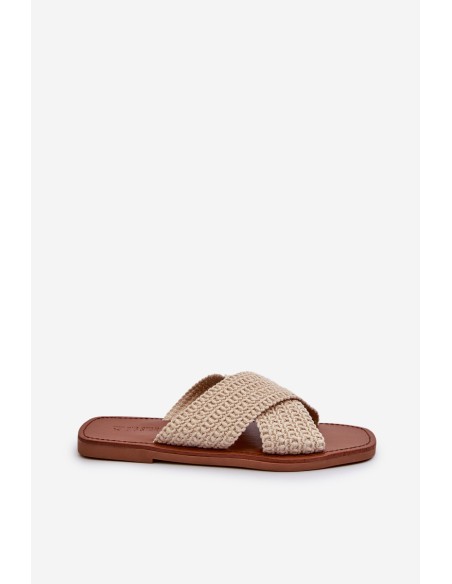 Women's Flat Sandals Big Star NN274078 Beige