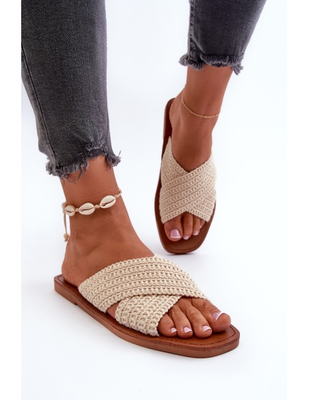 Women's Flat Sandals Big Star NN274078 Beige