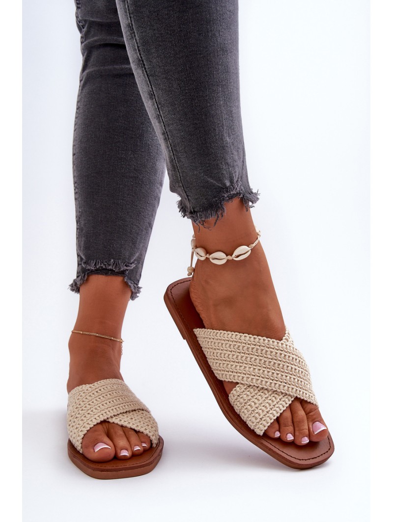 Women's Flat Sandals Big Star NN274078 Beige