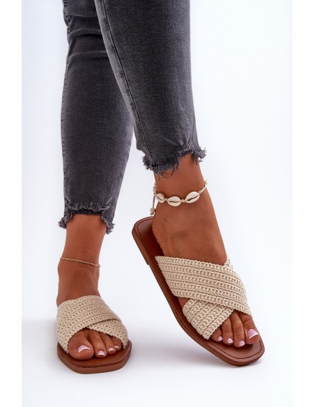 Women's Flat Sandals Big Star NN274078 Beige