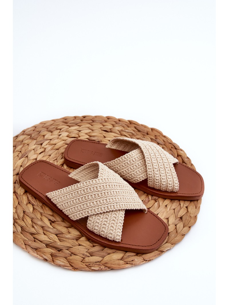 Women's Flat Sandals Big Star NN274078 Beige