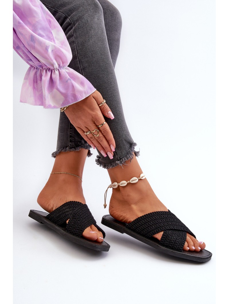 Women's Flat Sandals Big Star NN274077 Black