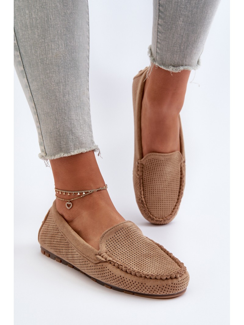 Women's Suede Moccasins Dark Beige Ranica