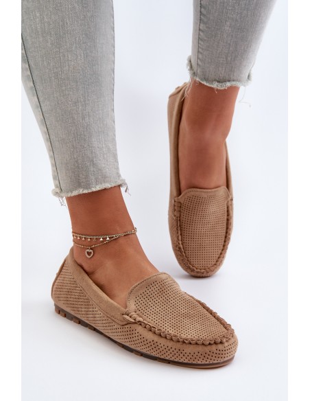 Women's Suede Moccasins Dark Beige Ranica